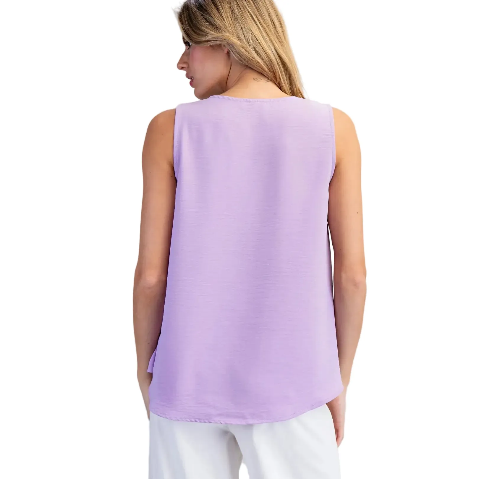 Women's ee:some Lilac V-neck Sleeveless Tank Top - Image 3