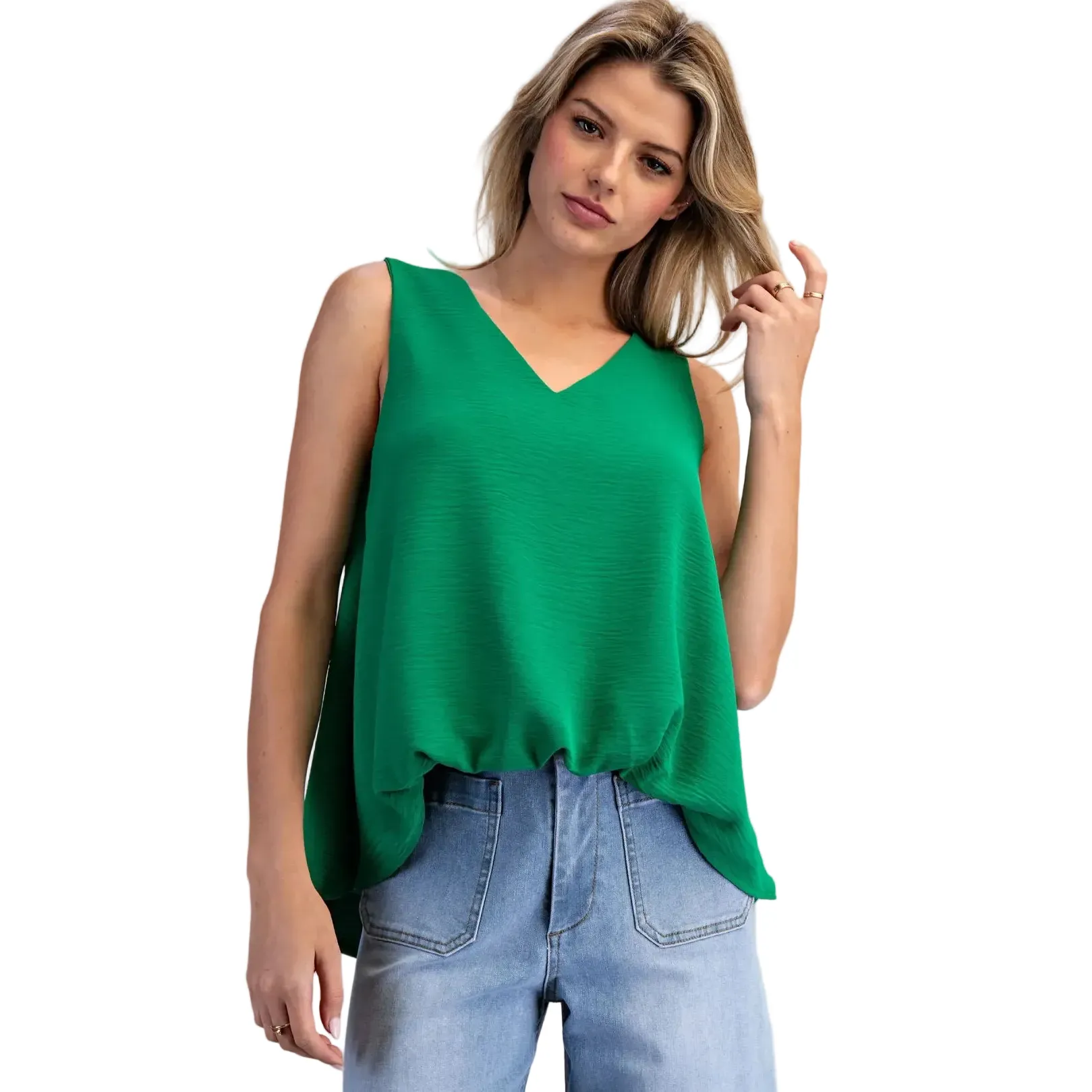 Women's ee:some Lilac V-neck Sleeveless Tank Top - Image 4