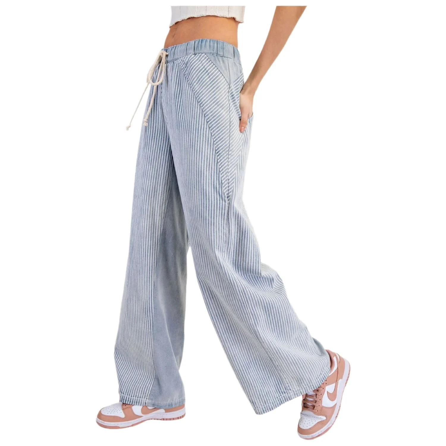 Women's ee:some Mineral Wash Striped Drawstring Pants - Image 4