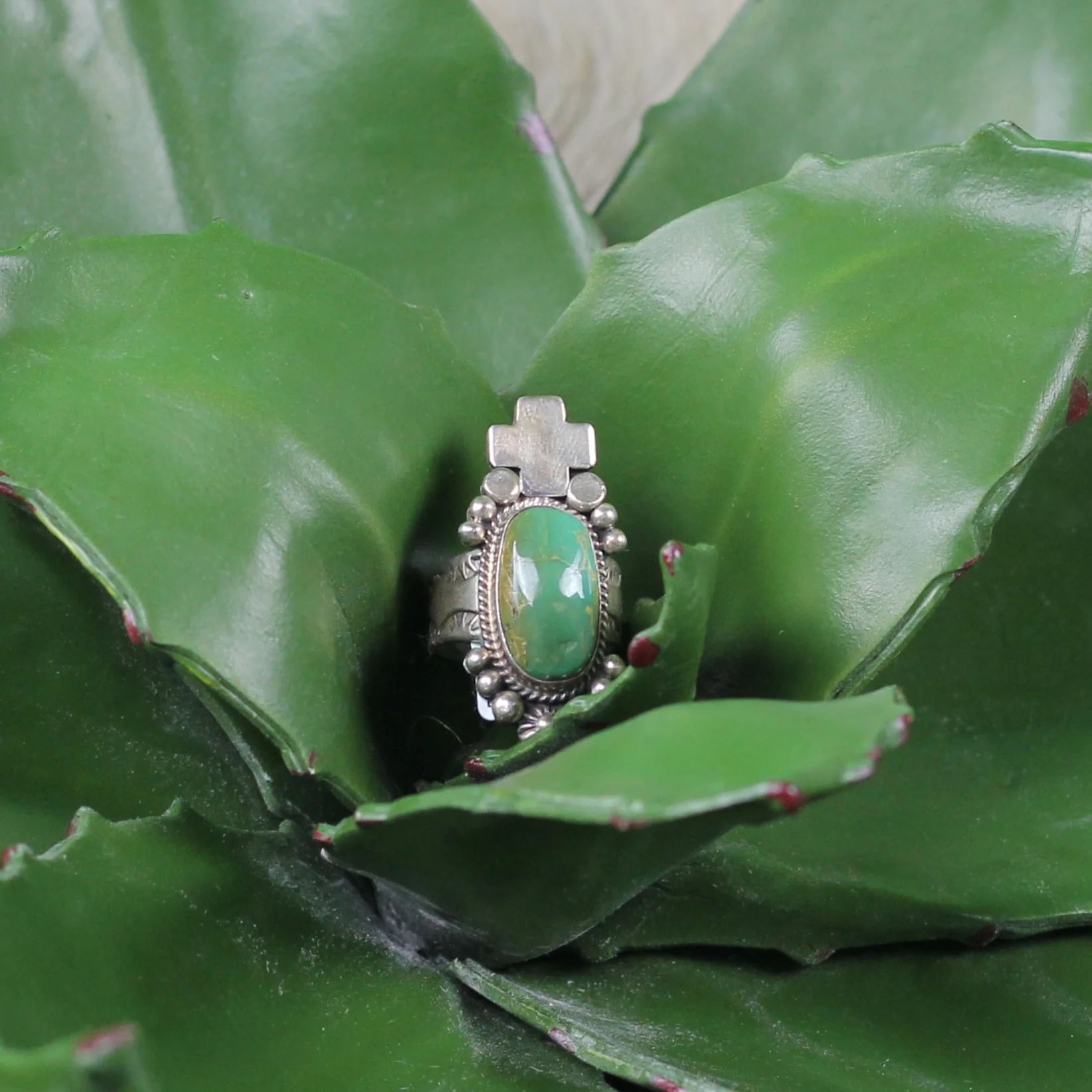 Women's Ella M. Linkin Sonoran Gold Turquoise Ring - Image 3
