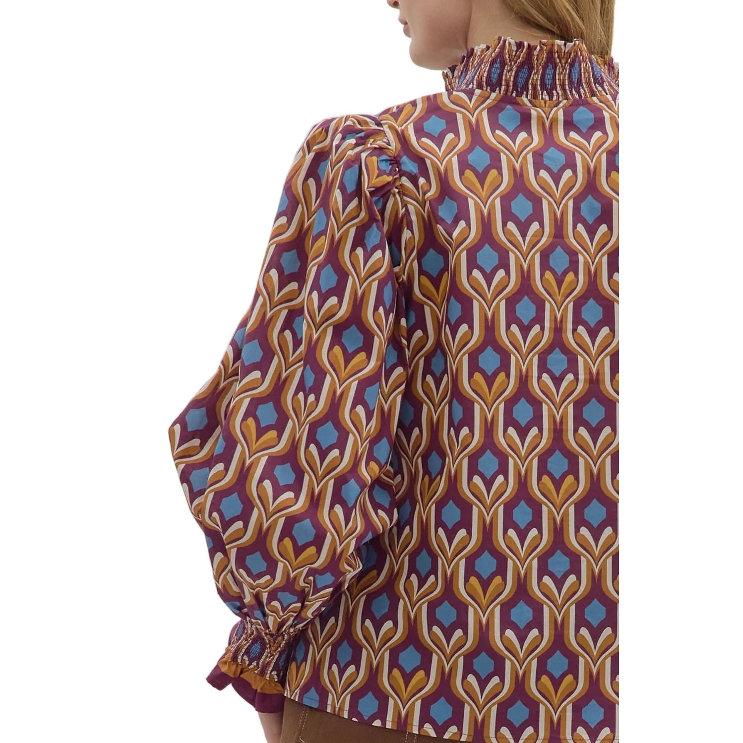 Women's Entro Geometric Print Long Sleeve Blouse T29048 - Image 7