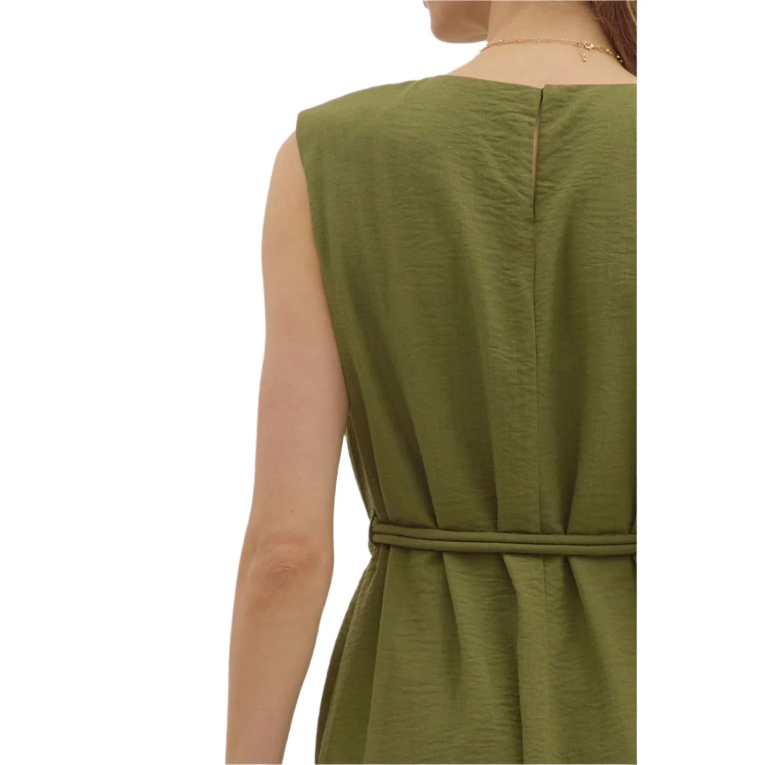 Women's Entro Green Slit Hem Dress D28522 - Image 7