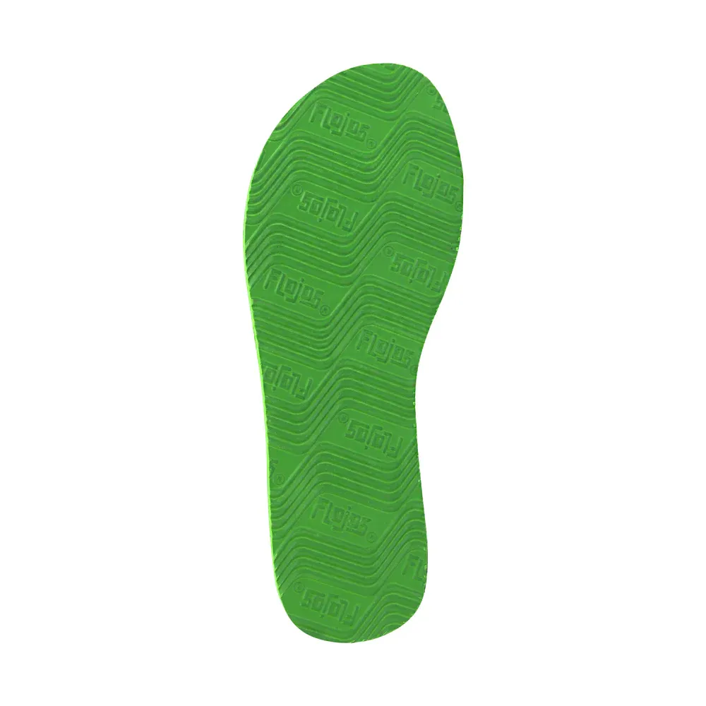 Women's Flojos Neon Lime Weave Fiesta Lite Flip Flops 157-NEON - Image 5