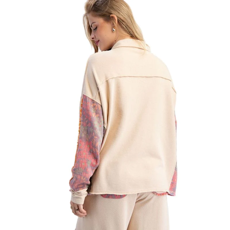 Women's Floral Print Terry Pullover ET71578 - Image 5