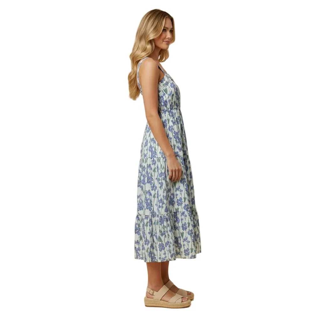 Women's Hayden Floral Print Pleat Detail Sleeveless Poplin Dress HY3001 - Image 2