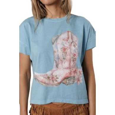 Women's Flower Boots Hi-Lo T-shirt - Image 2
