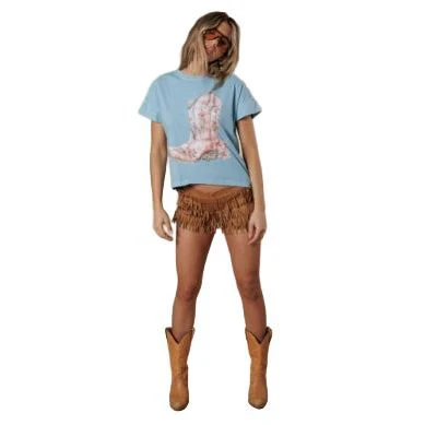 Women's Flower Boots Hi-Lo T-shirt - Image 3