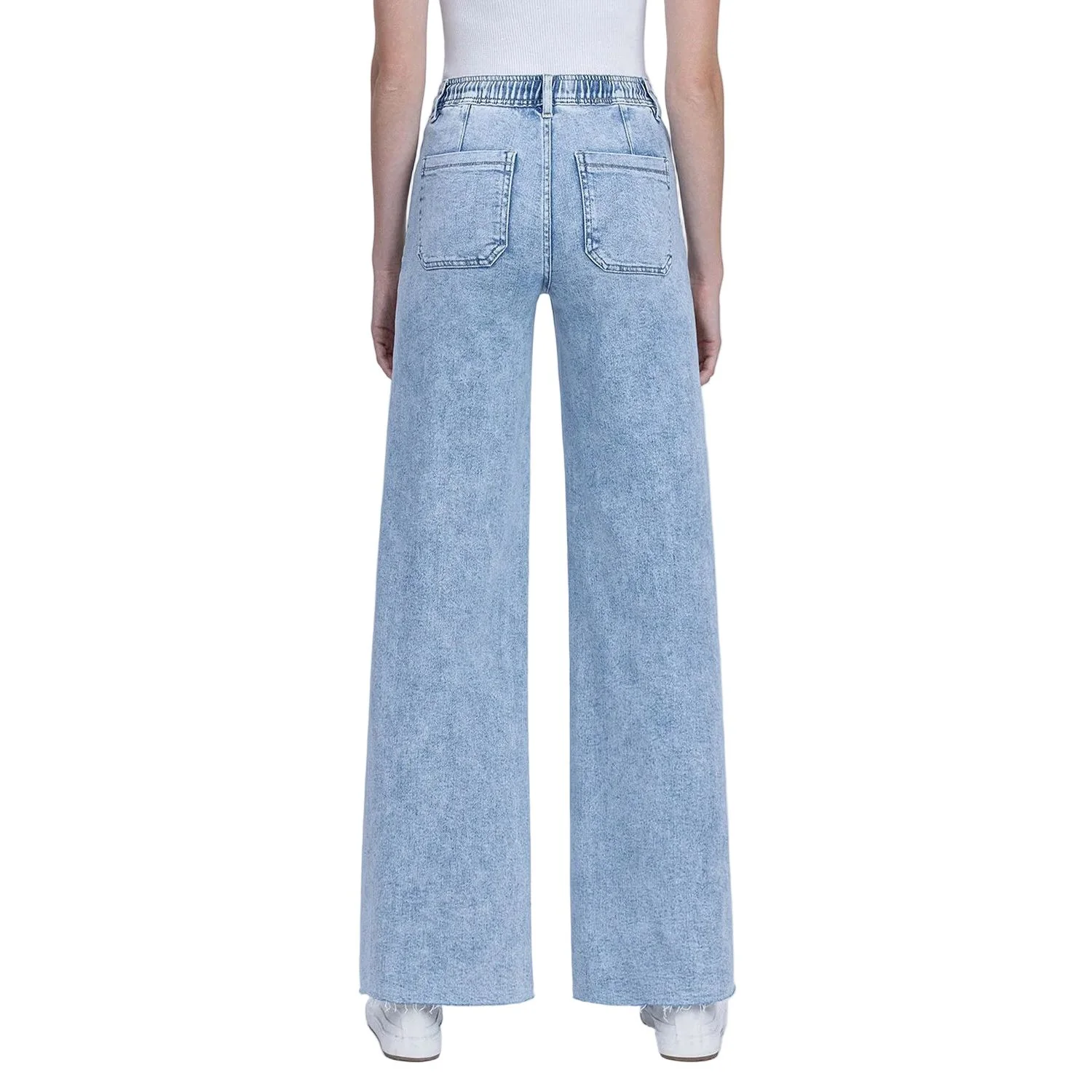 Women's Flying Monkey High Rise Drawstring Waistband Wide Leg Jeans F6065 - Image 2