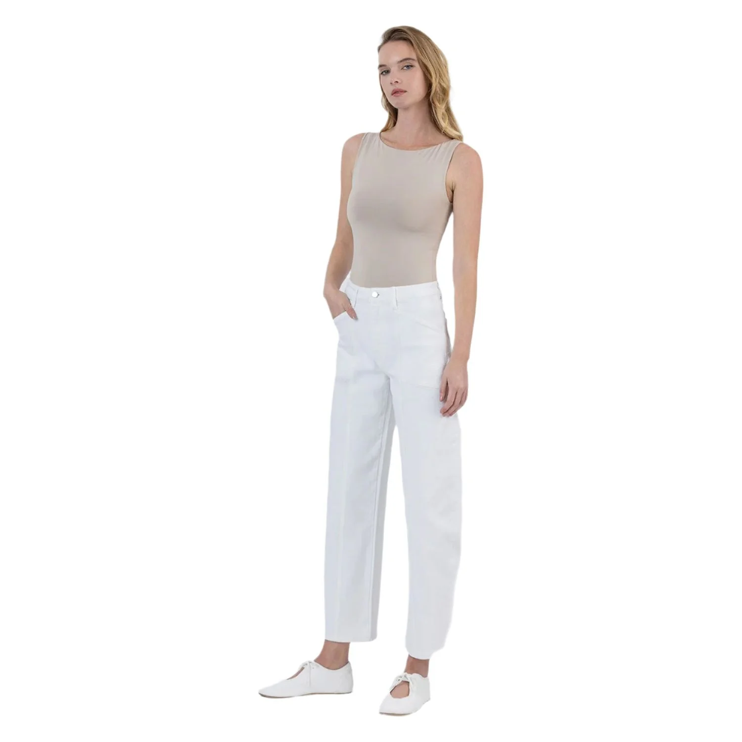 Women's Flying Monkey Super High Rise Panel Barrel Jeans F5880WH - Image 4
