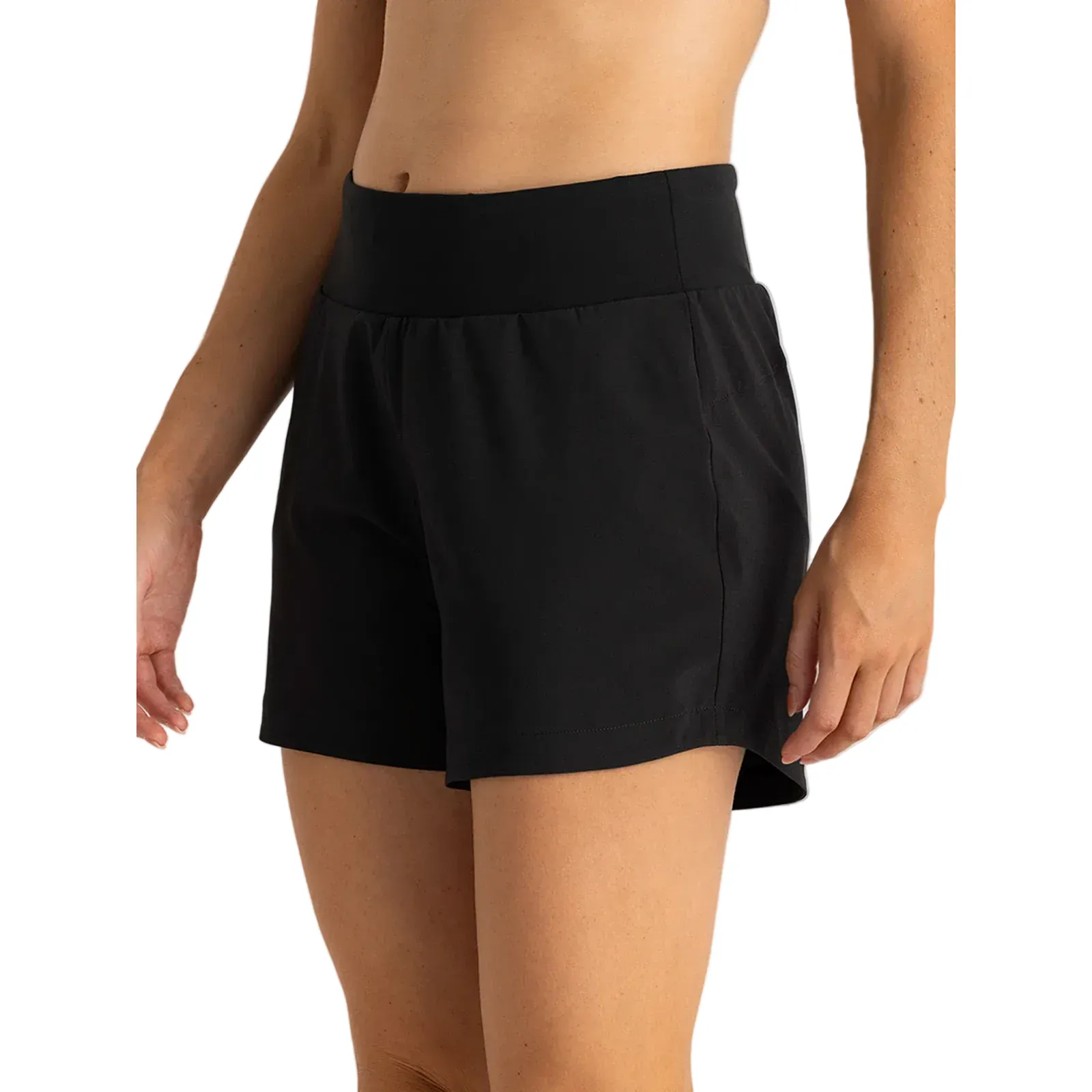 Women's Free Fly Black Bamboo-Lined Active Breeze Short - 5" WLABS-5-300 - Image 4