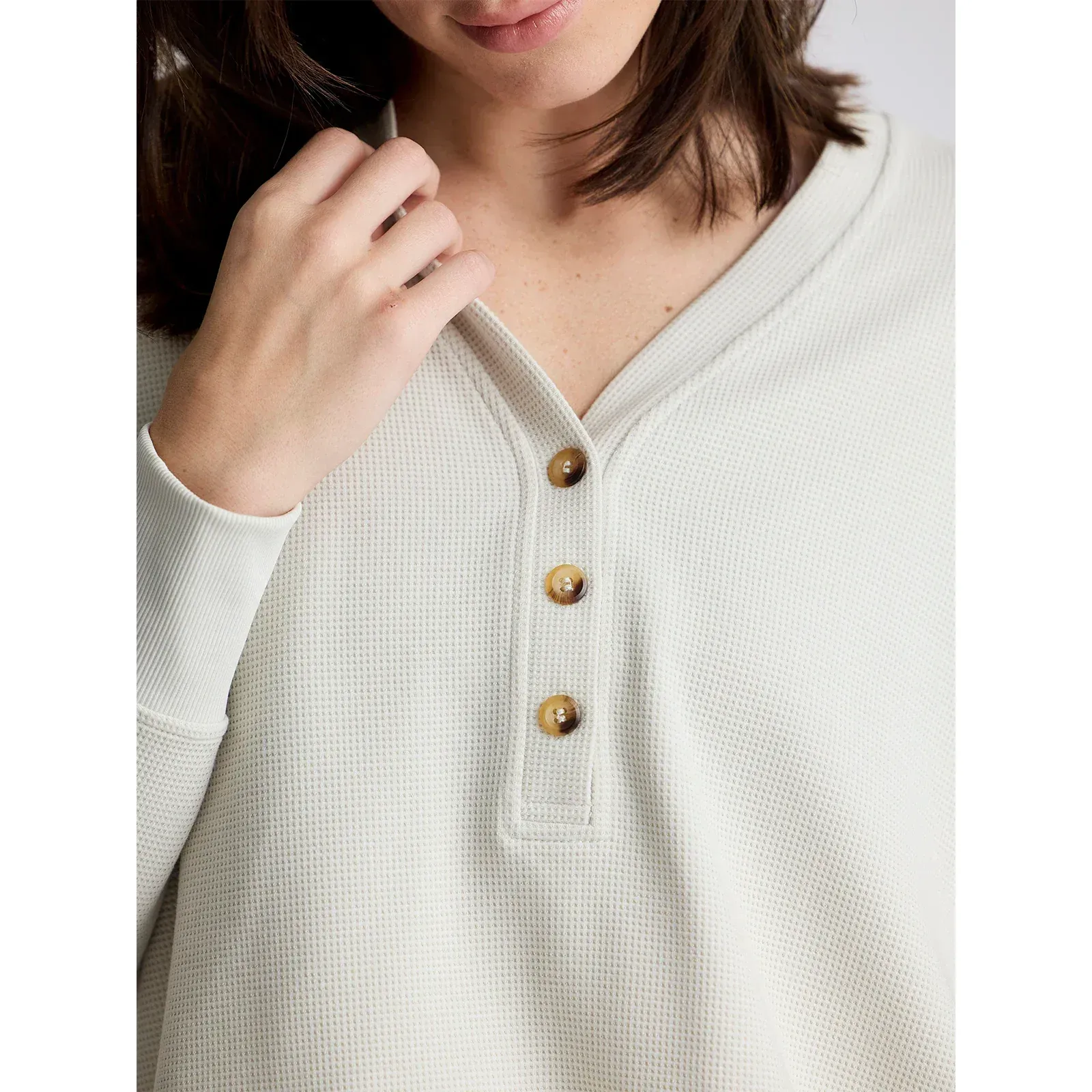 Women's Free Fly Waffle Long Sleeve Henley WWFLH-032 - Image 3