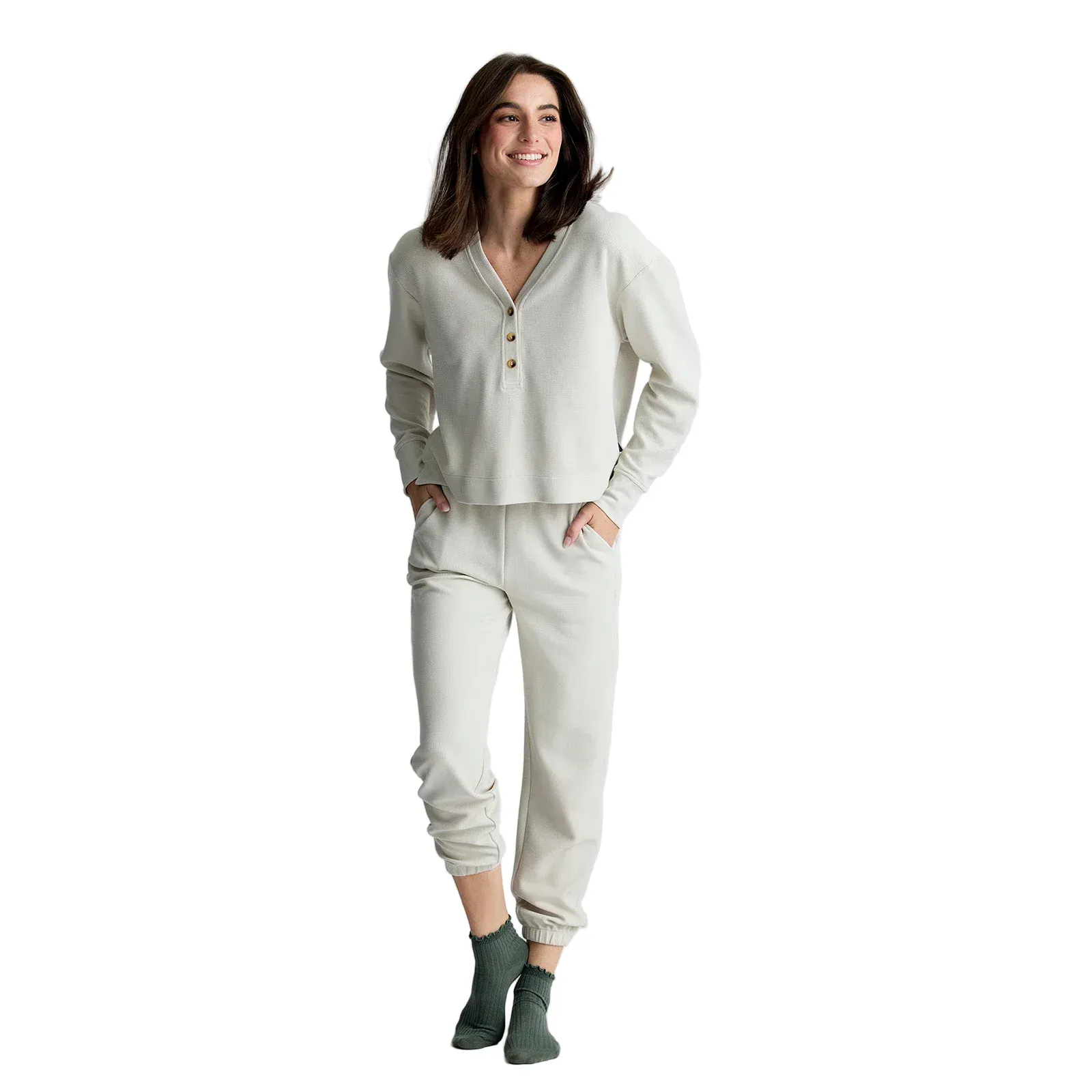 Women's Free Fly Waffle Long Sleeve Henley WWFLH-032 - Image 4