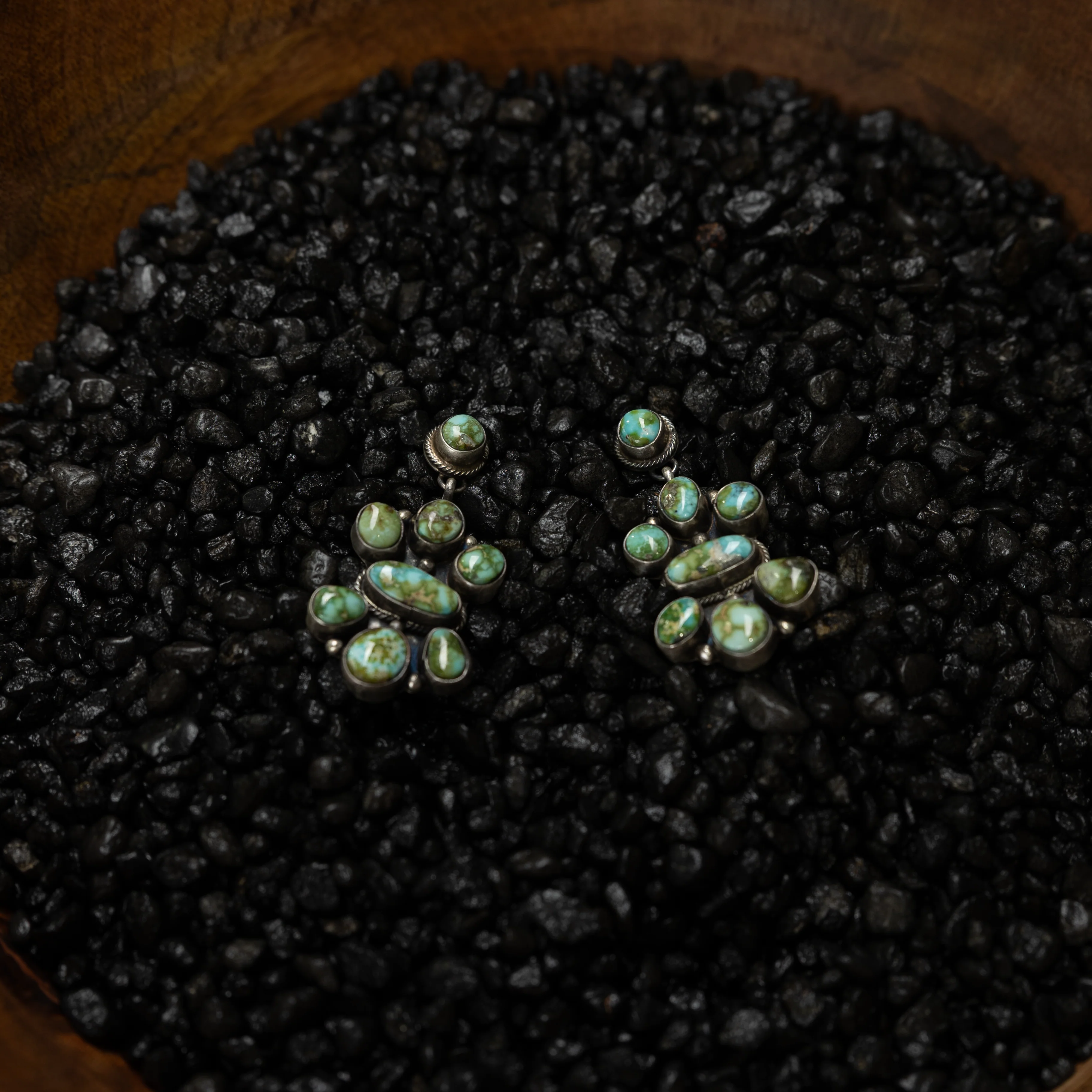 Women's Gallup Turquoise and Silver Dangle Earrings - Image 2