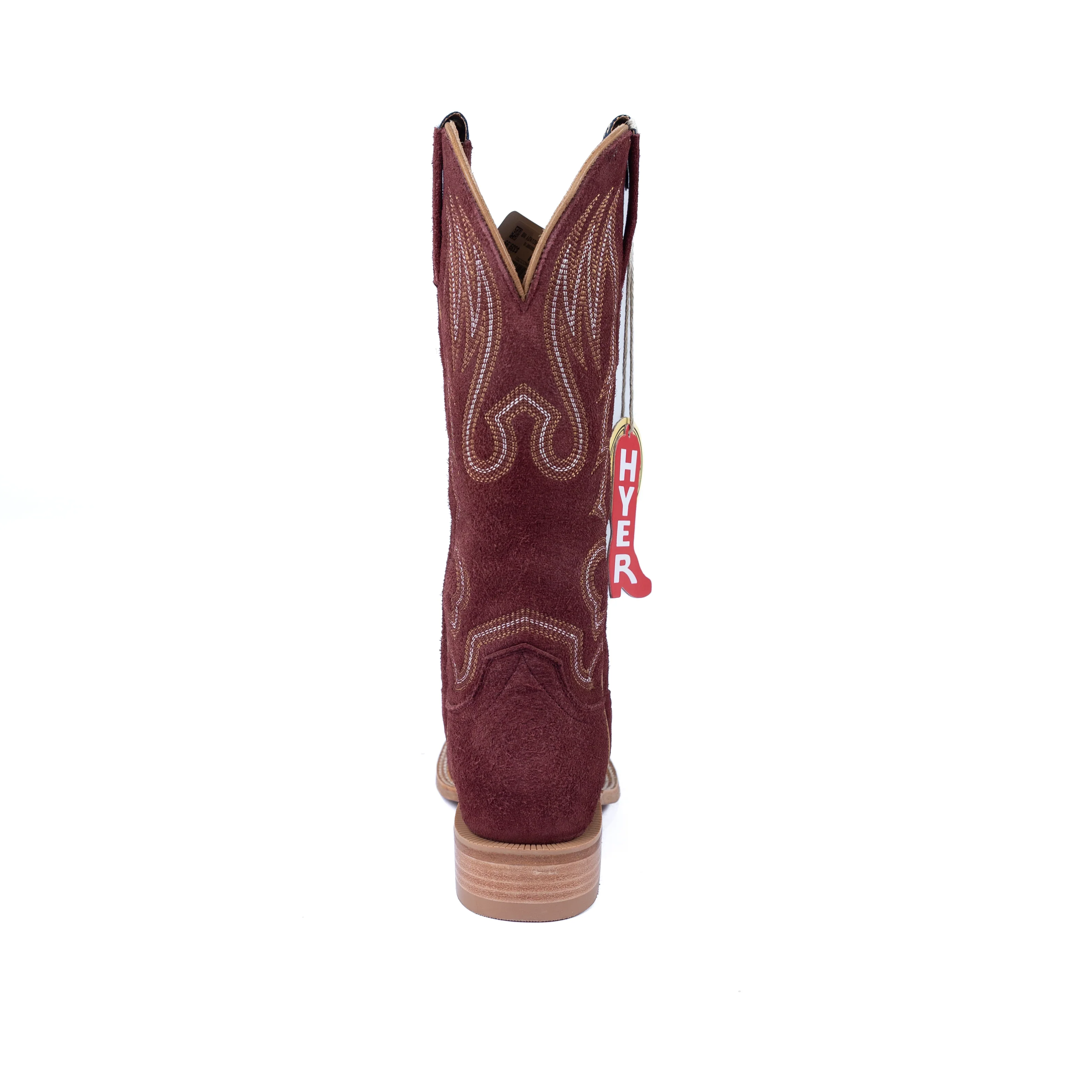 Women's Hyer Augusta Burgundy Roughout Broad Square Toe Boots HW41022 - Image 4