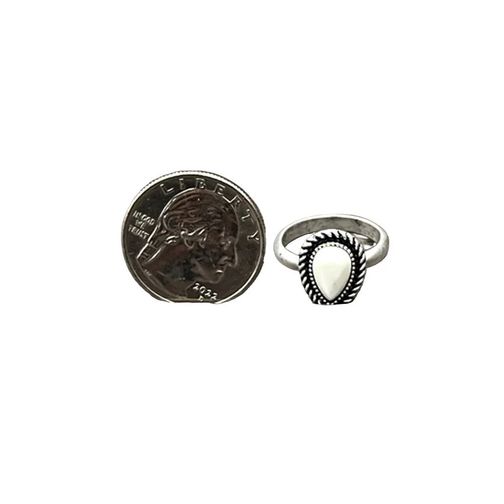 Isac 10mm Drop White Turquoise Adjustable Ring 750459 - Image 3
