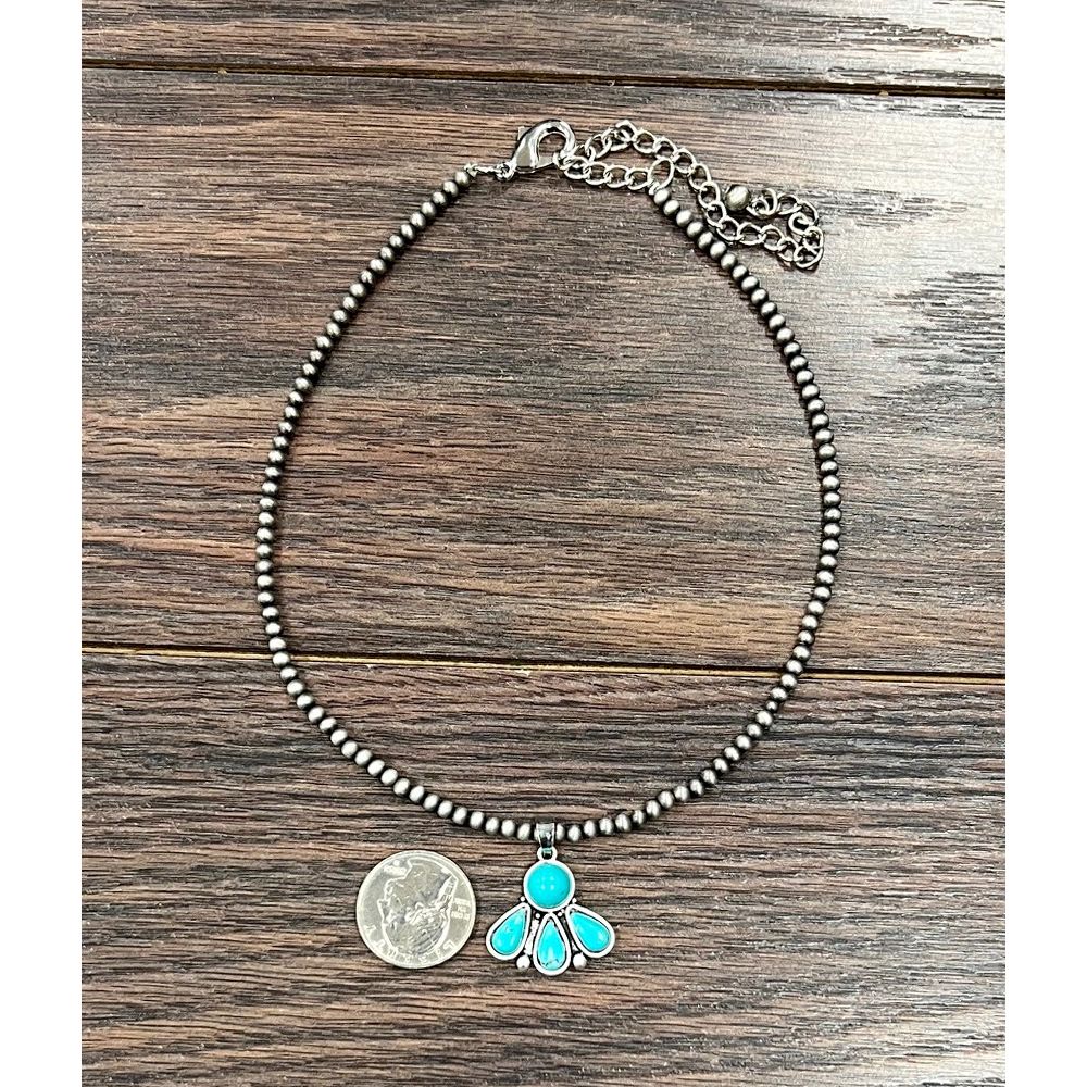 Women's Isac 15" Handmade Navajo Turquoise Necklace 738294 - Image 2