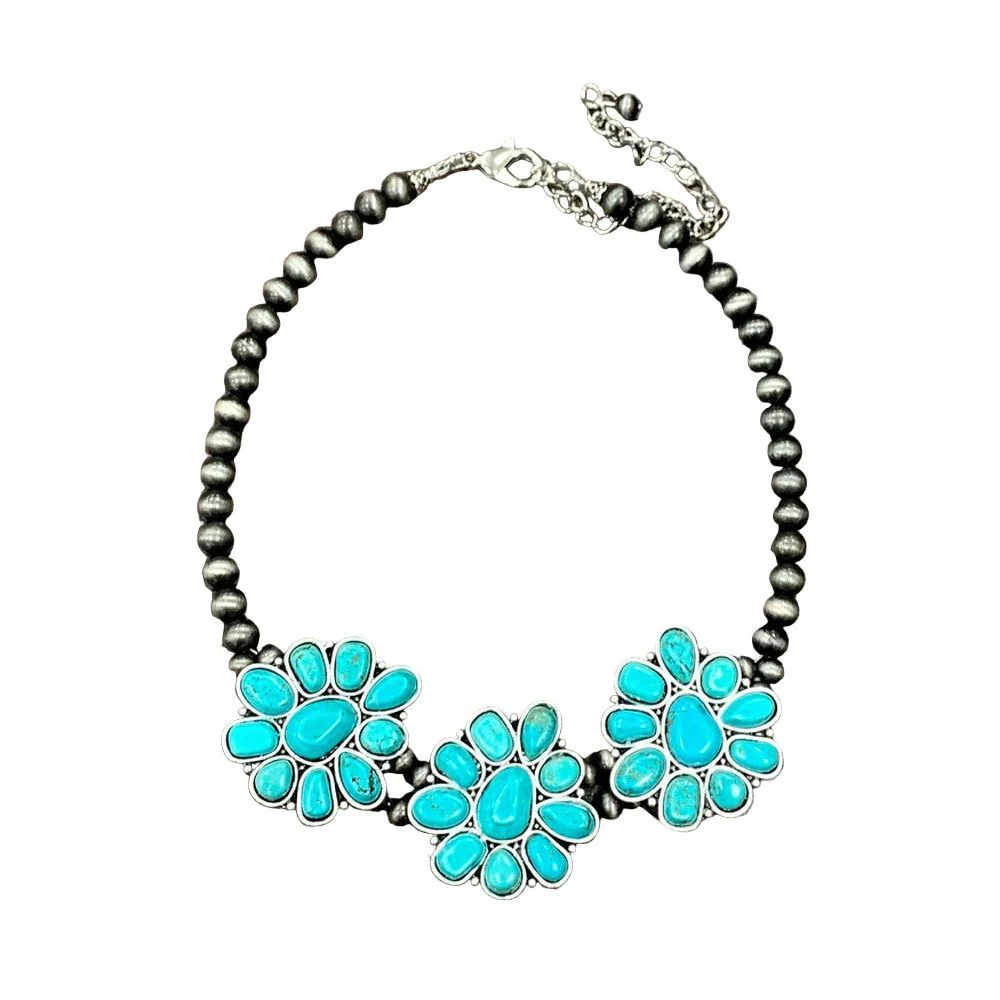 Isac 15" Long Turquoise Necklace 734482