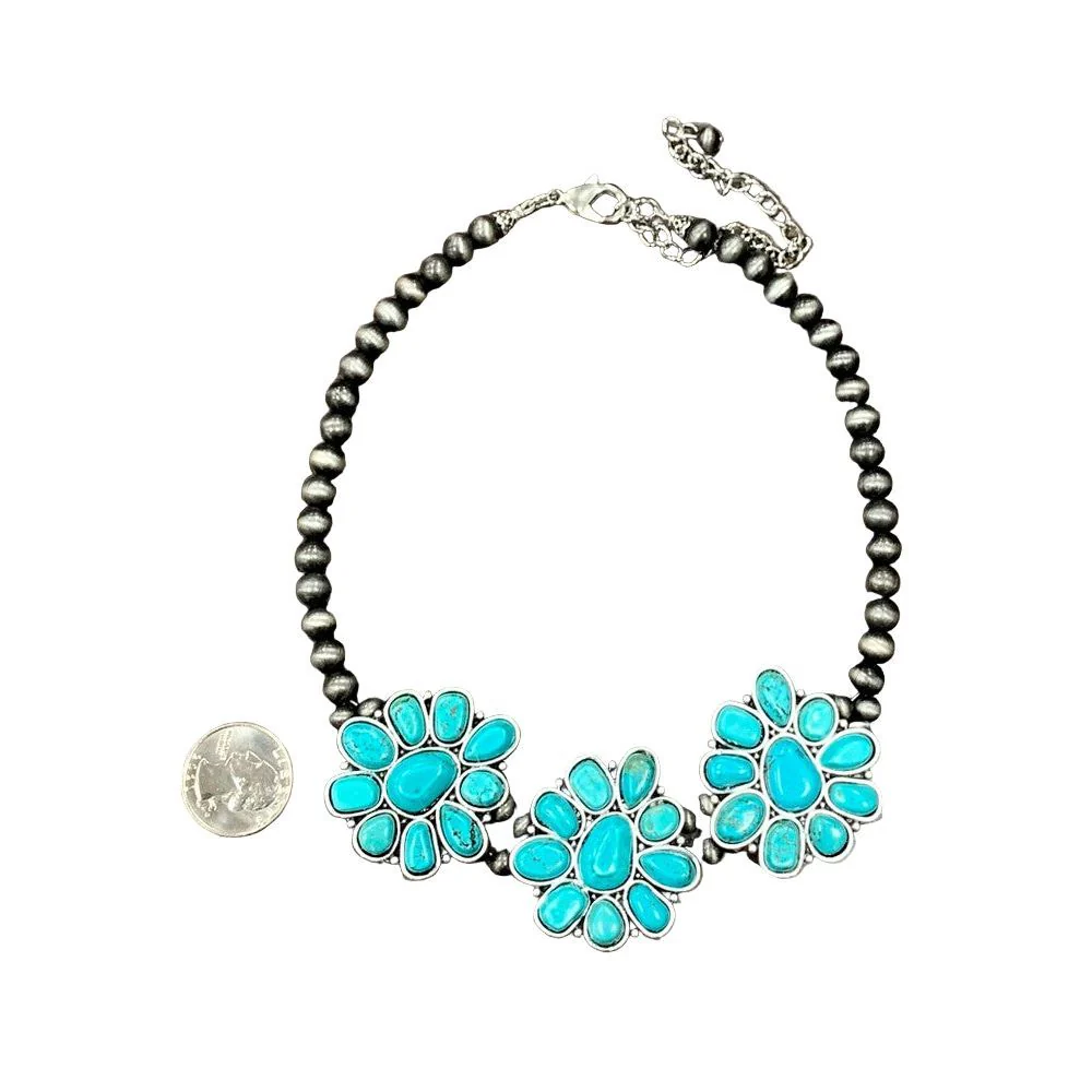 Isac 15" Long Turquoise Necklace 734482 - Image 2