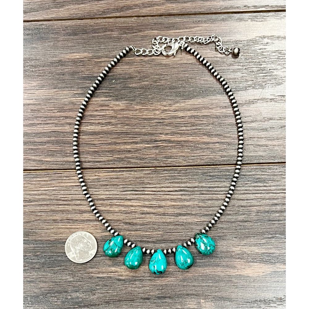 Women's Isac 17" Handmade Navajo Turquoise Necklace 739546 - Image 2