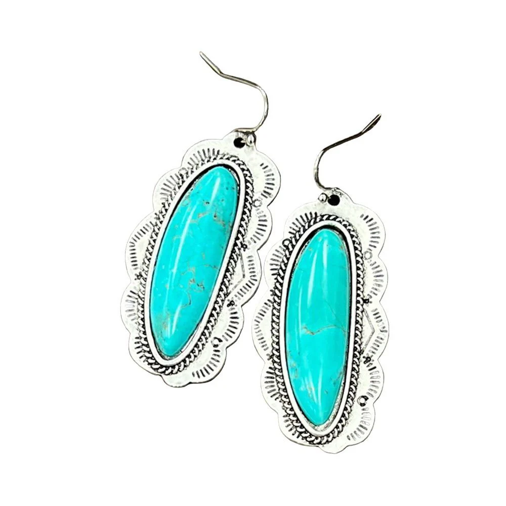 Isac 2" Long Turquoise Earrings 723787