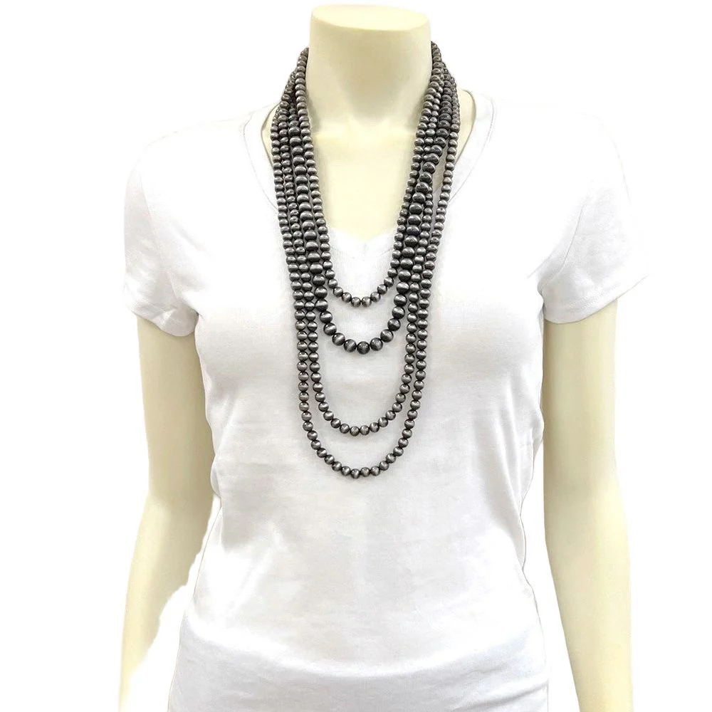 Isac 32" Long Handmade Navajo Bead Necklace 737824 - Image 3
