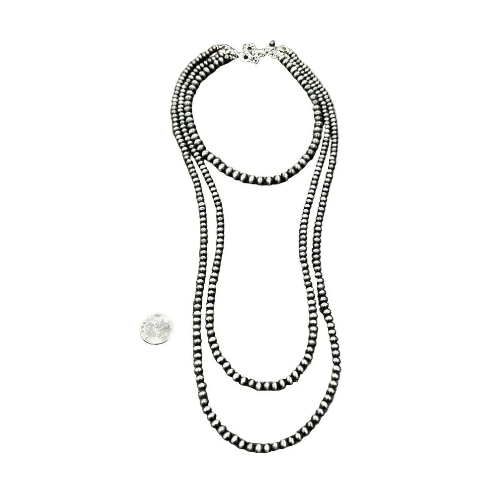Isac 34" Extra-Long Handmade Navajo Bead Necklace 735885 - Image 2