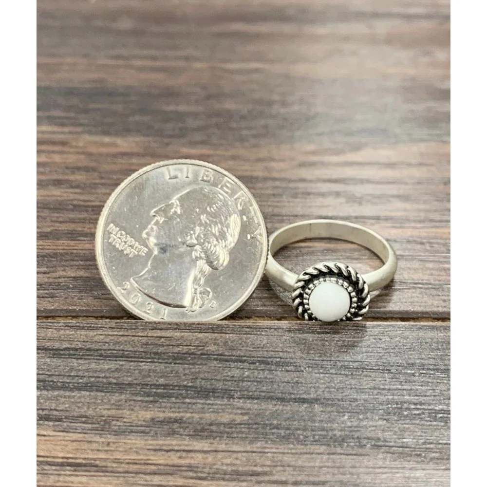 Isac 6mm White Turquoise, Brass Adjustable Ring 750400-1 - Image 3
