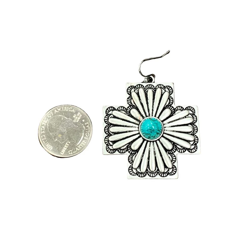 Isac Concho Turquoise Earrings 722396 - Image 2