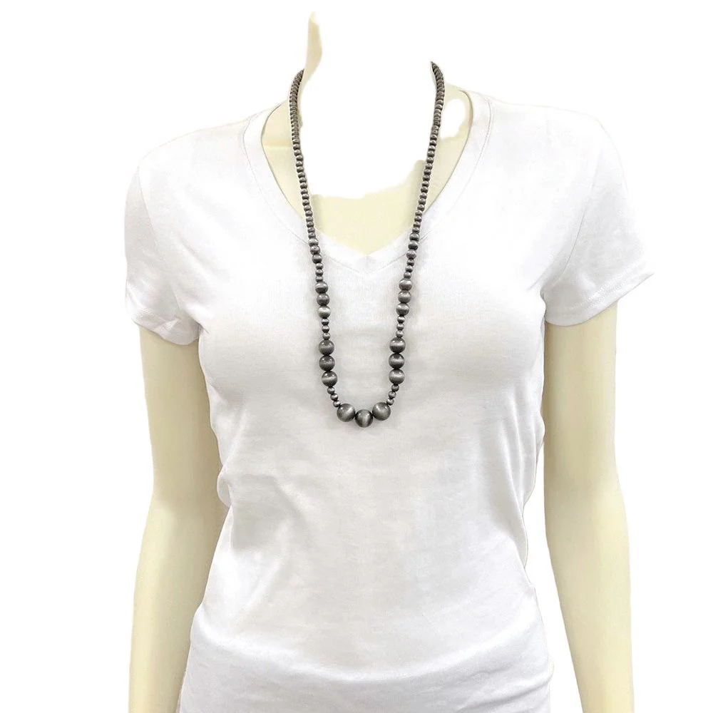Isac Handmade 30-inch Navajo Bead Necklace 738912 - Image 3