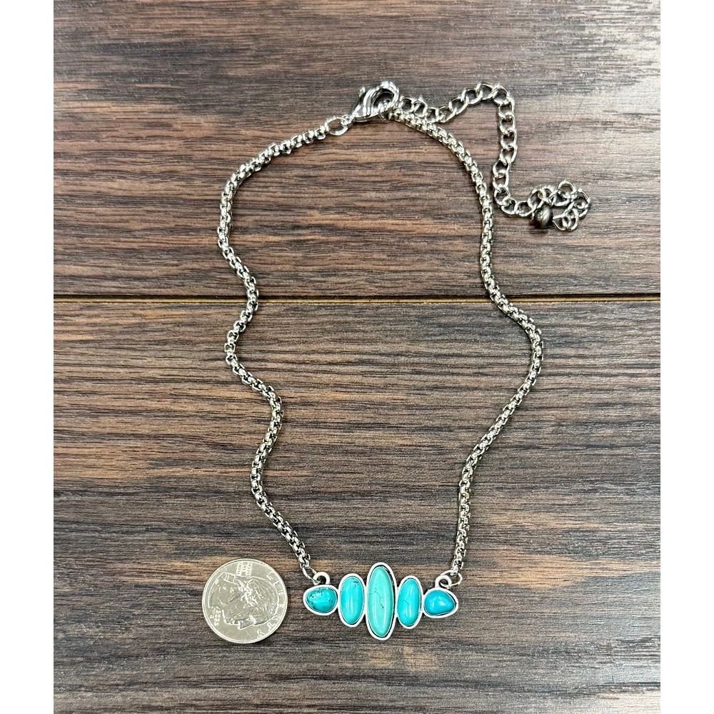 Women's Isac Silver and Turquoise Necklace 739775 - Image 2