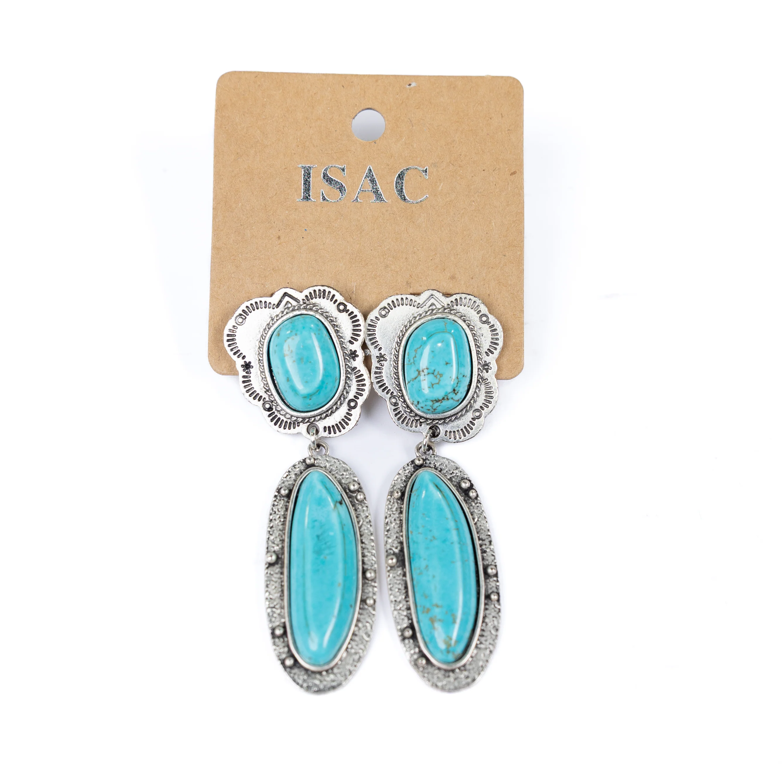 Isac Silver and Turquoise Post Earrings 722505