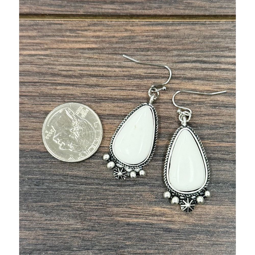 Women's Isac Western White Turquoise Earrings 726621 - Image 2
