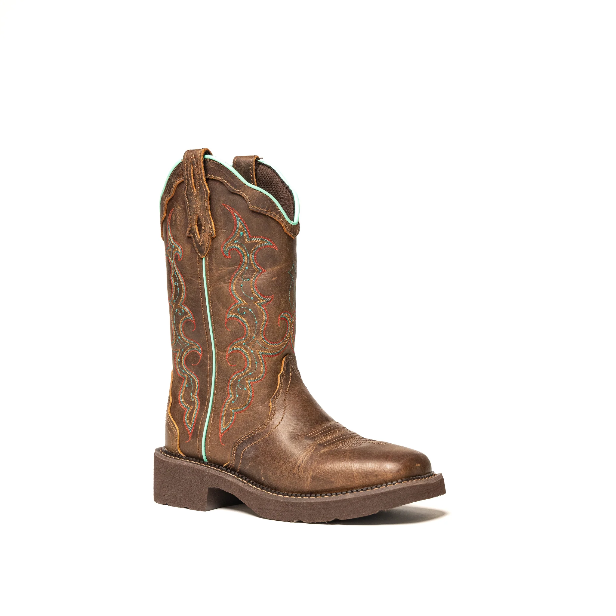 Women's Justin Raya Dark Brown Square Toe Boots GY2900 - Image 2