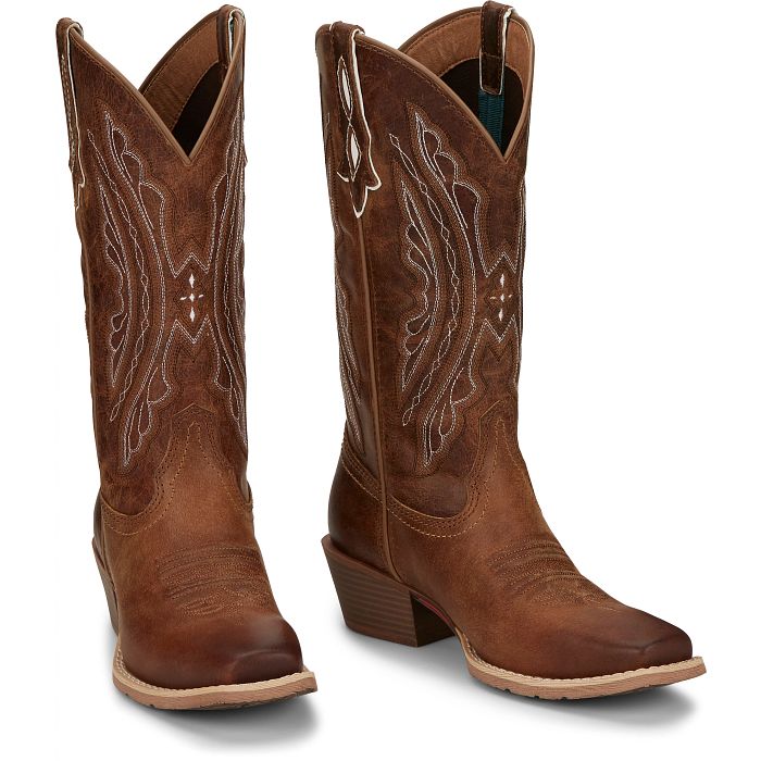 Women's Justin Rein Brown Square Toe Boots L2962