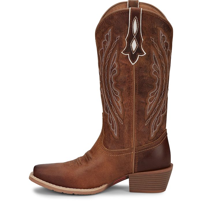 Women's Justin Rein Brown Square Toe Boots L2962 - Image 5