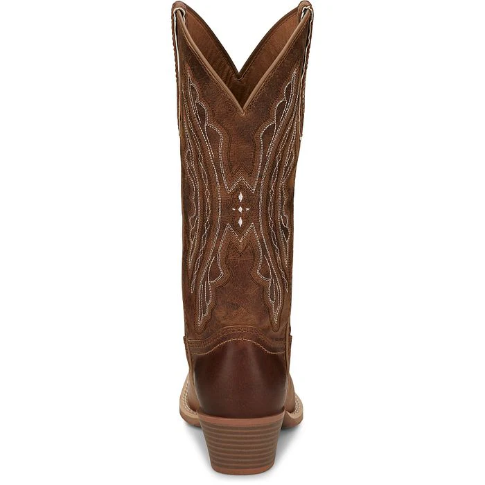 Women's Justin Rein Brown Square Toe Boots L2962 - Image 6