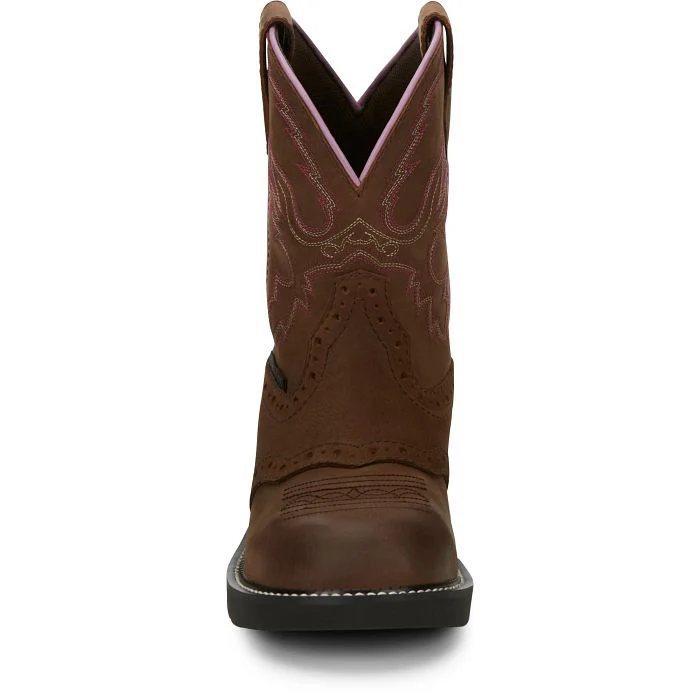 Women's Justin Wanette Waterproof Brown Steel Toe Boots GY9980 - Image 7