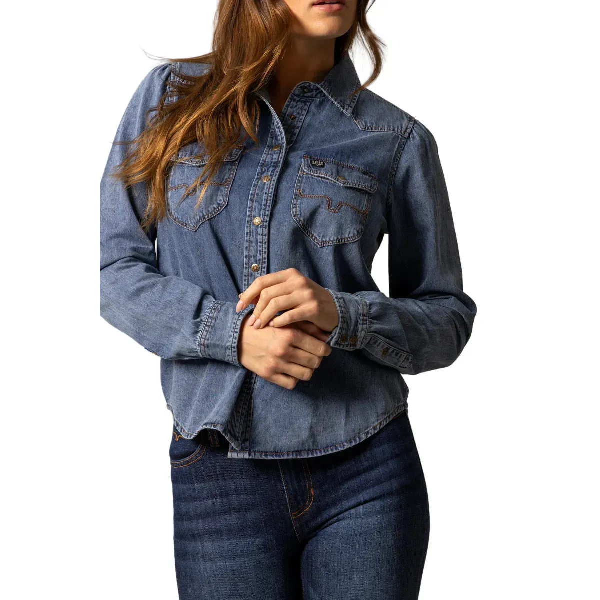 Women's Kimes Ranch Indigo Blue Jane Denim Snap JANE-BL059