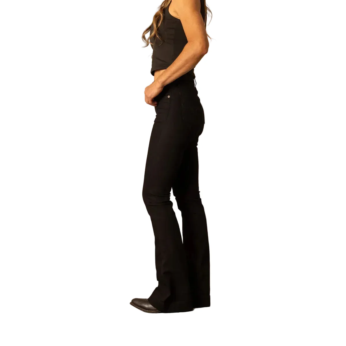 Women's Kimes Ranch Jennifer Black Ultra High Rise Flare Leg Jean - Image 3