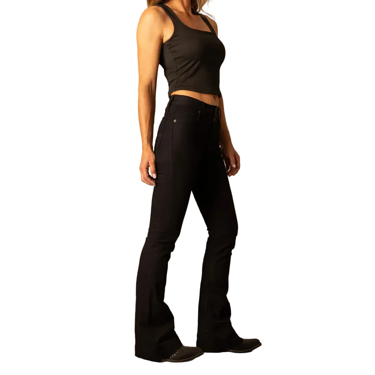 Women's Kimes Ranch Jennifer Black Ultra High Rise Flare Leg Jean - Image 4