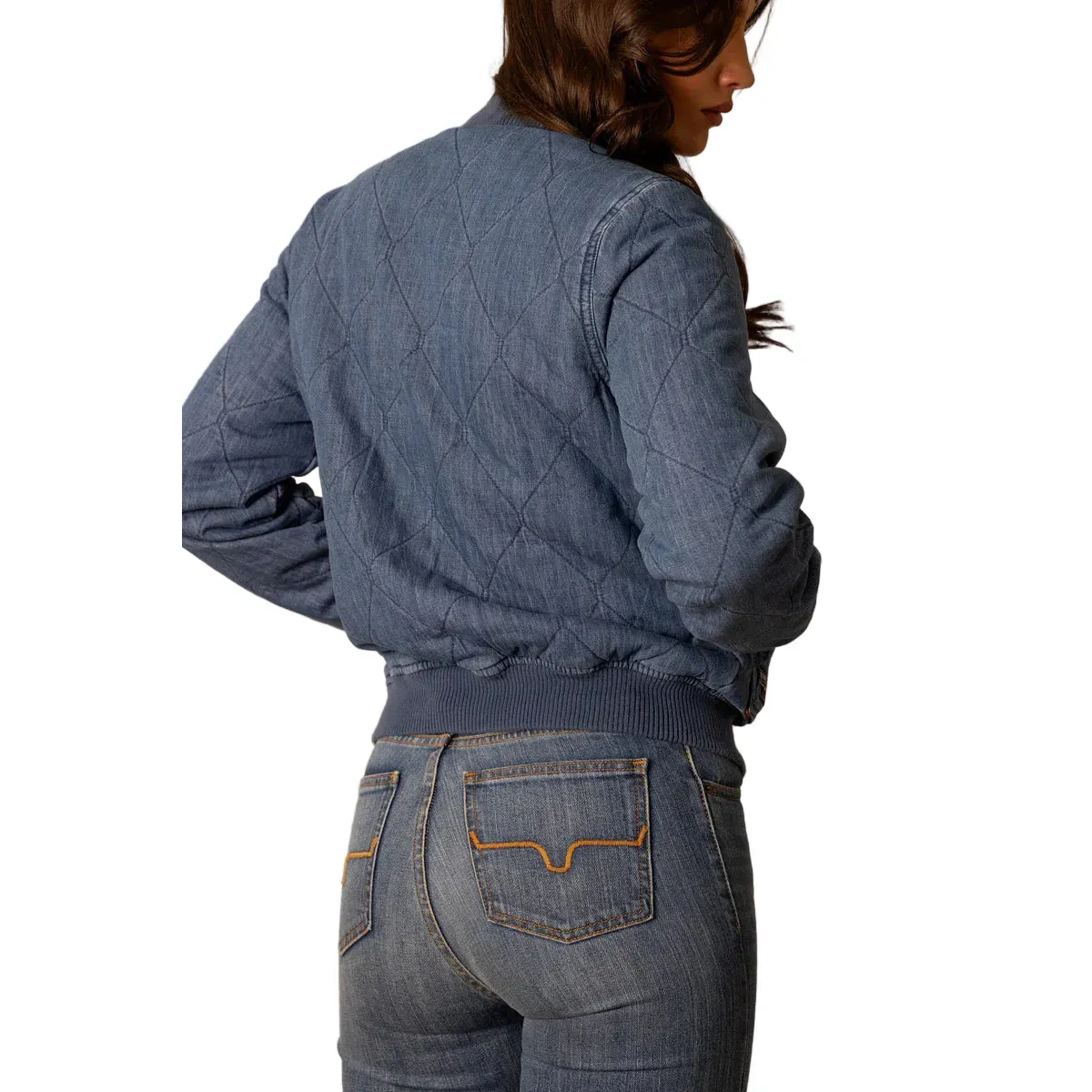 Women's Kimes Ranch Light Indigo Marino Bomber Jacket MARINOSBOMBER-BL061 - Image 4
