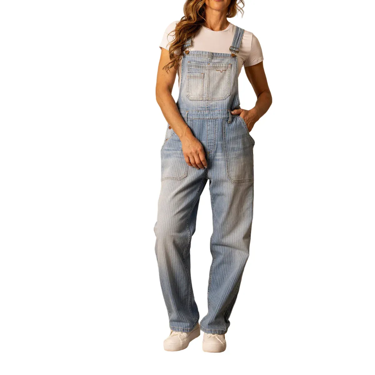 Women's Kimes Ranch Striped Denim Overalls BILLY-BL023
