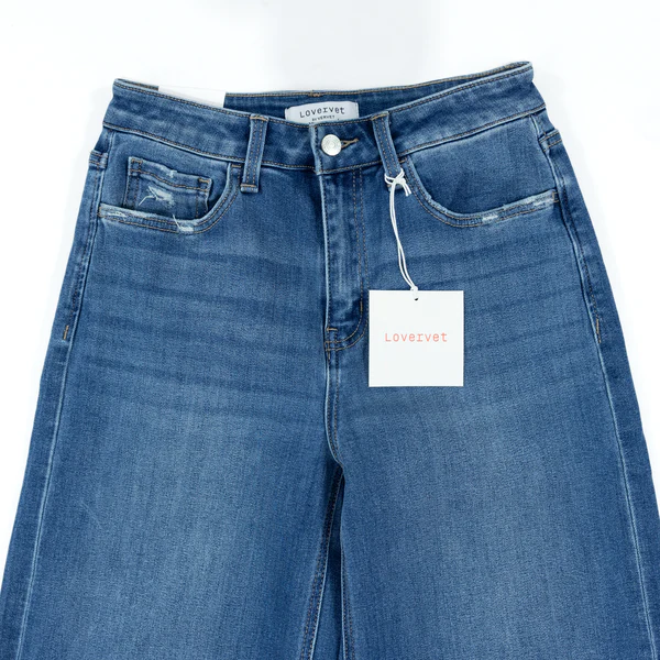 Women's Lovervet High Rise Cuffed Ankle Wide Leg Jeans LV1530 - Image 2