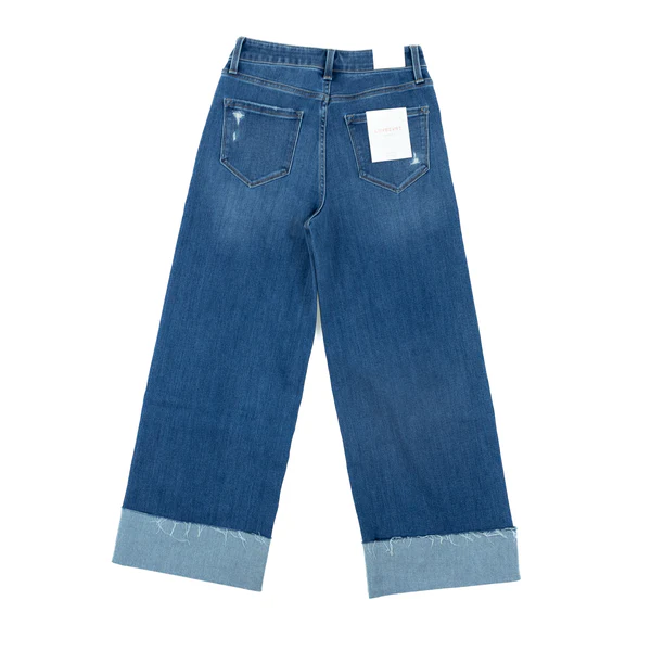 Women's Lovervet High Rise Cuffed Ankle Wide Leg Jeans LV1530 - Image 3