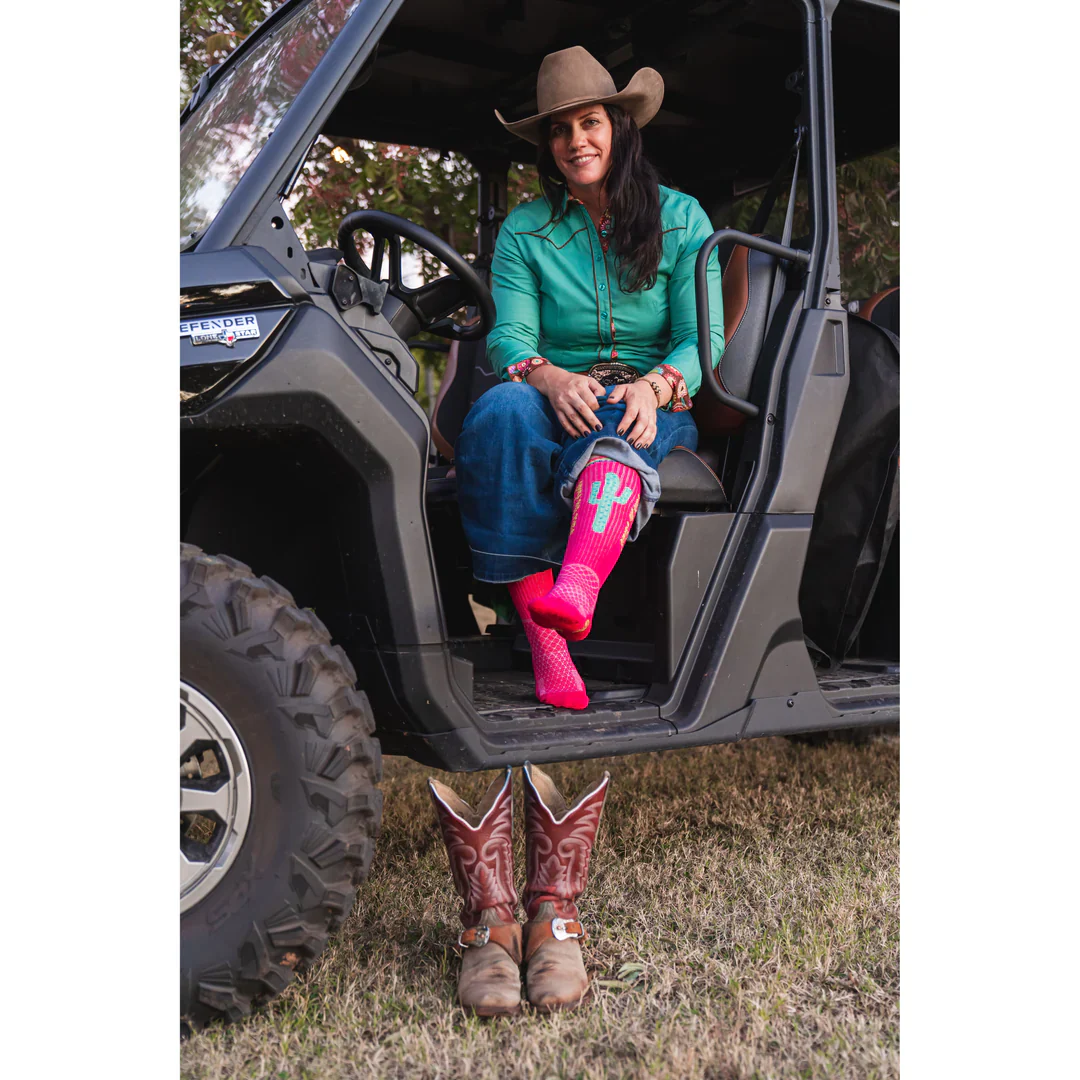 Women's Lucky Chuck Take The Risk Hot Pink Performance Boot Socks LC12-12141 - Image 2