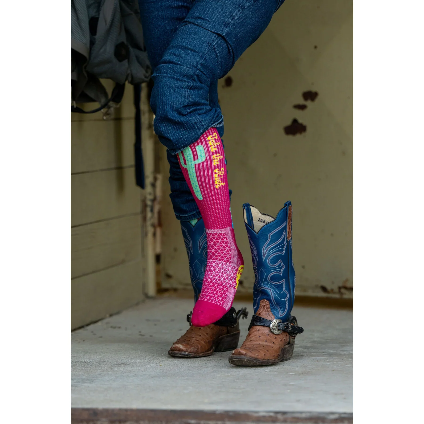 Women's Lucky Chuck Take The Risk Hot Pink Performance Boot Socks LC12-12141 - Image 5