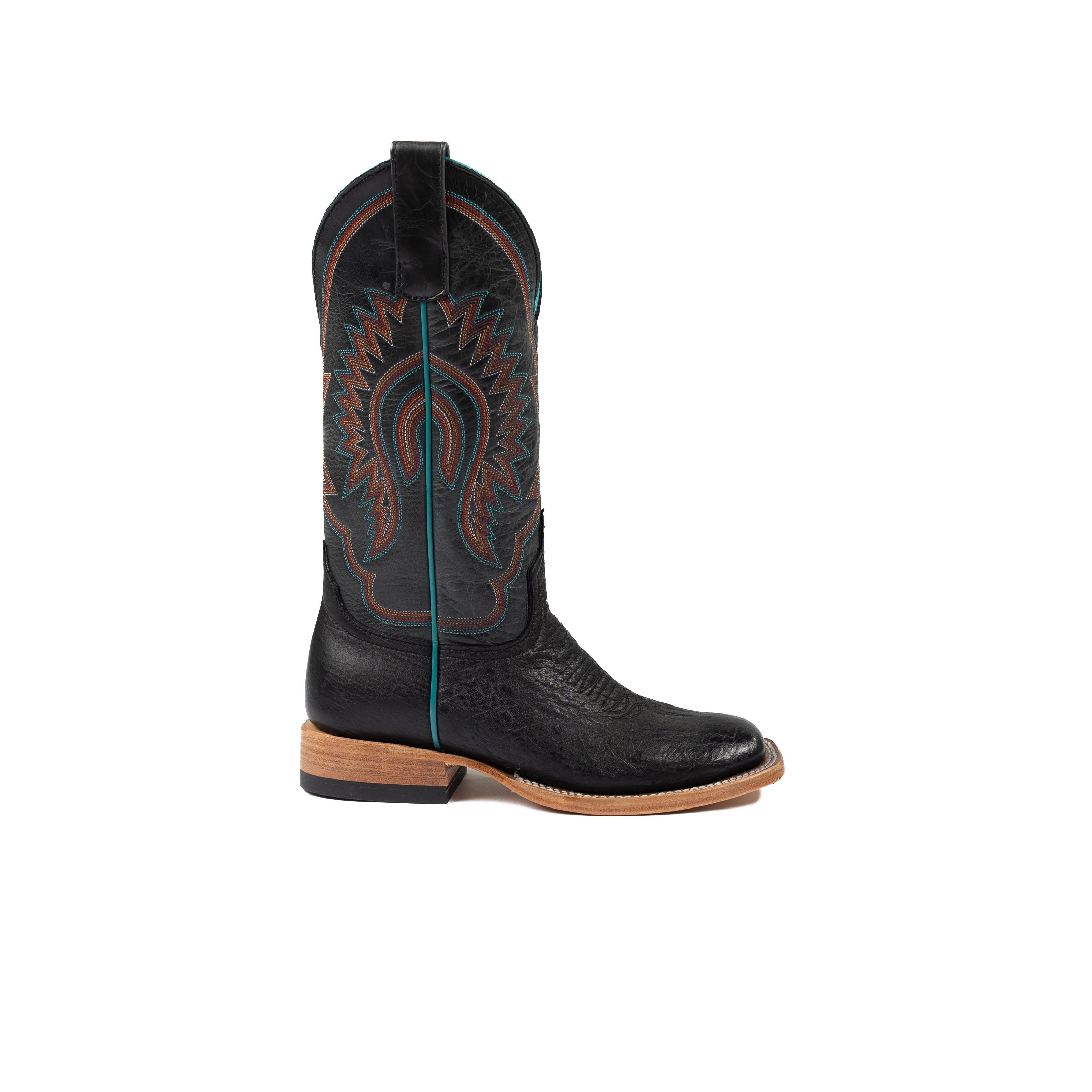 Women's Macie Bean Black Smooth Ostrich Square Toe Boots M2010 - Image 3