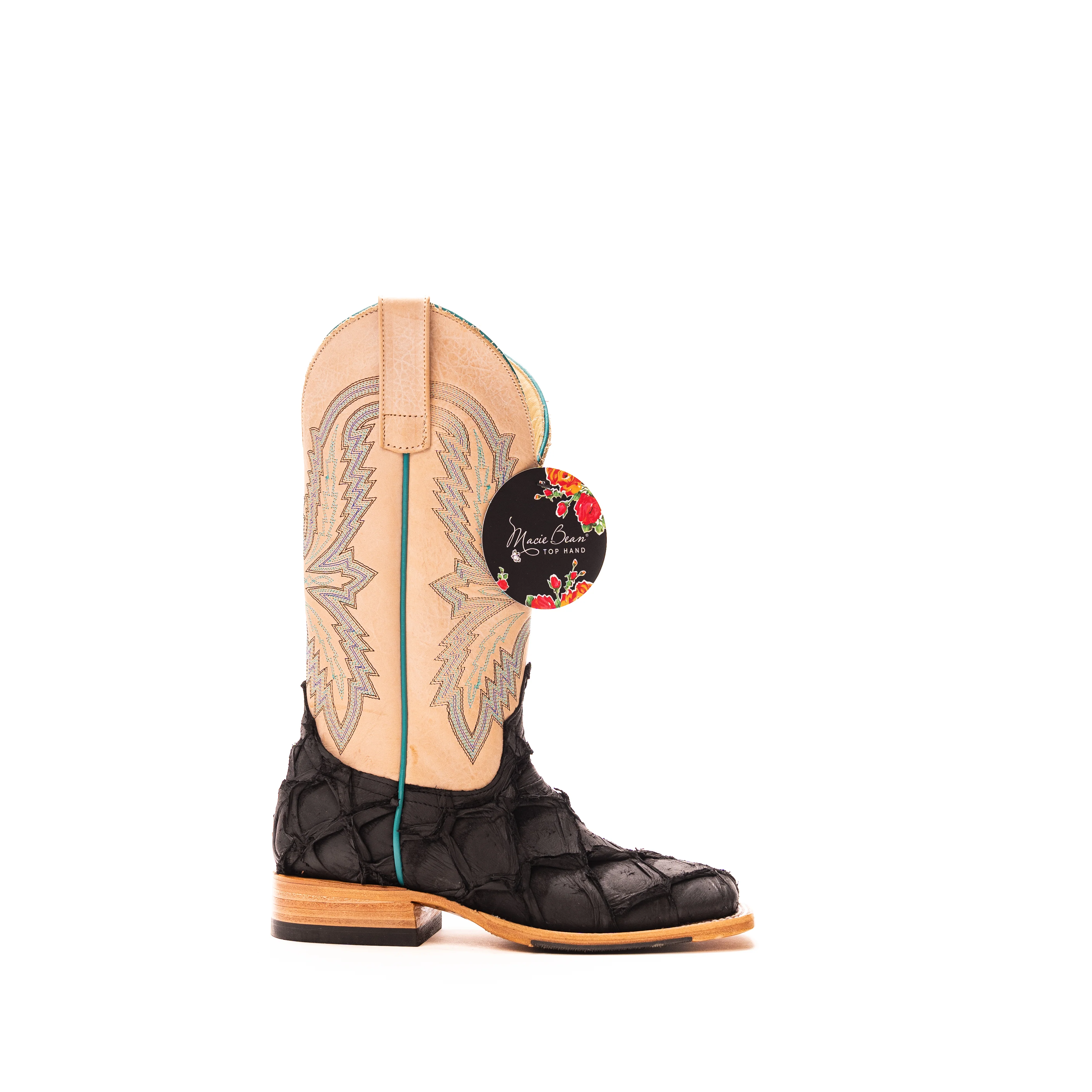 Women's Macie Bean Black Matte Big Bass Square Toe Boots M2034 - Image 3