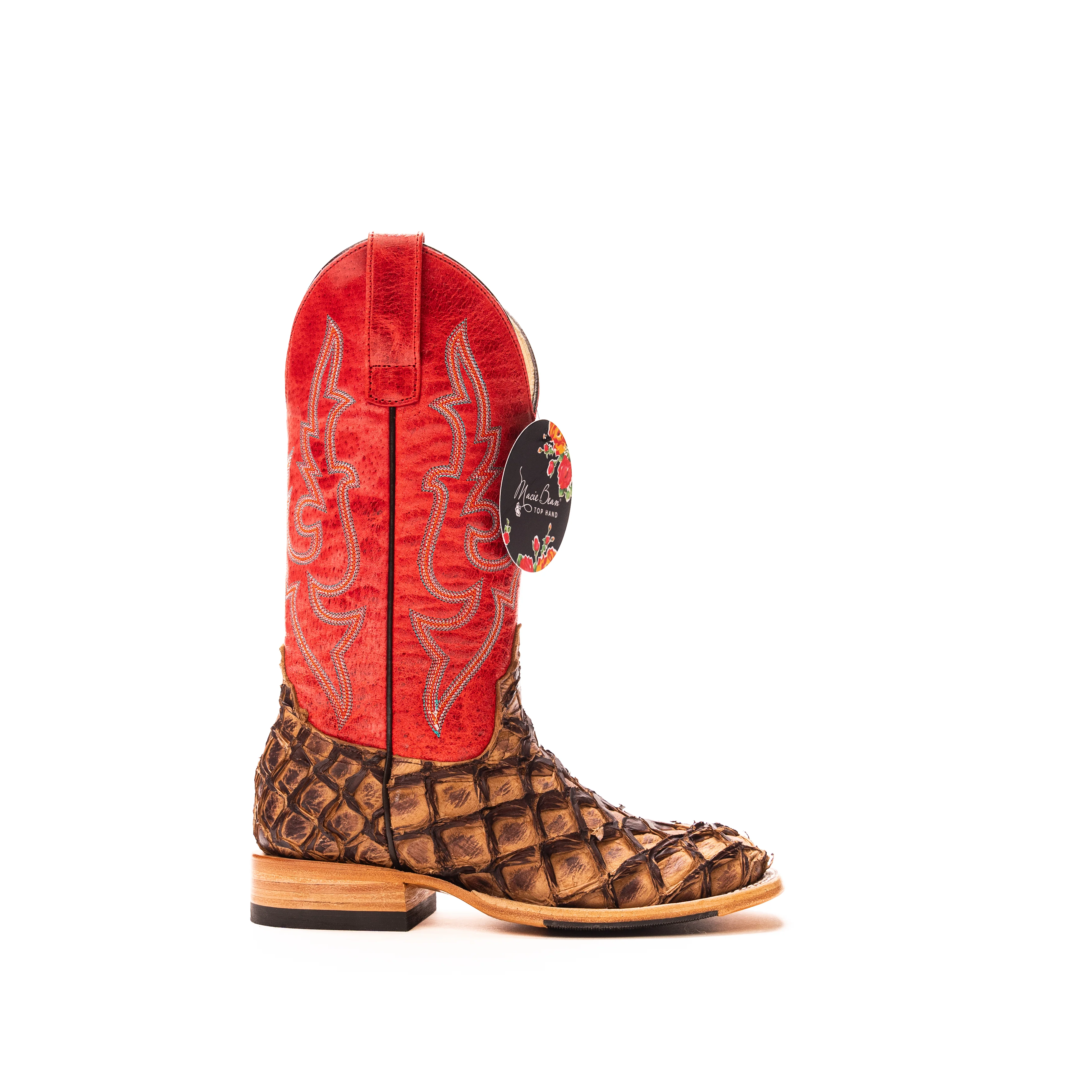 Women's Macie Bean Cigar Matte Big Bass Square Toe Boots M2007 - Image 3
