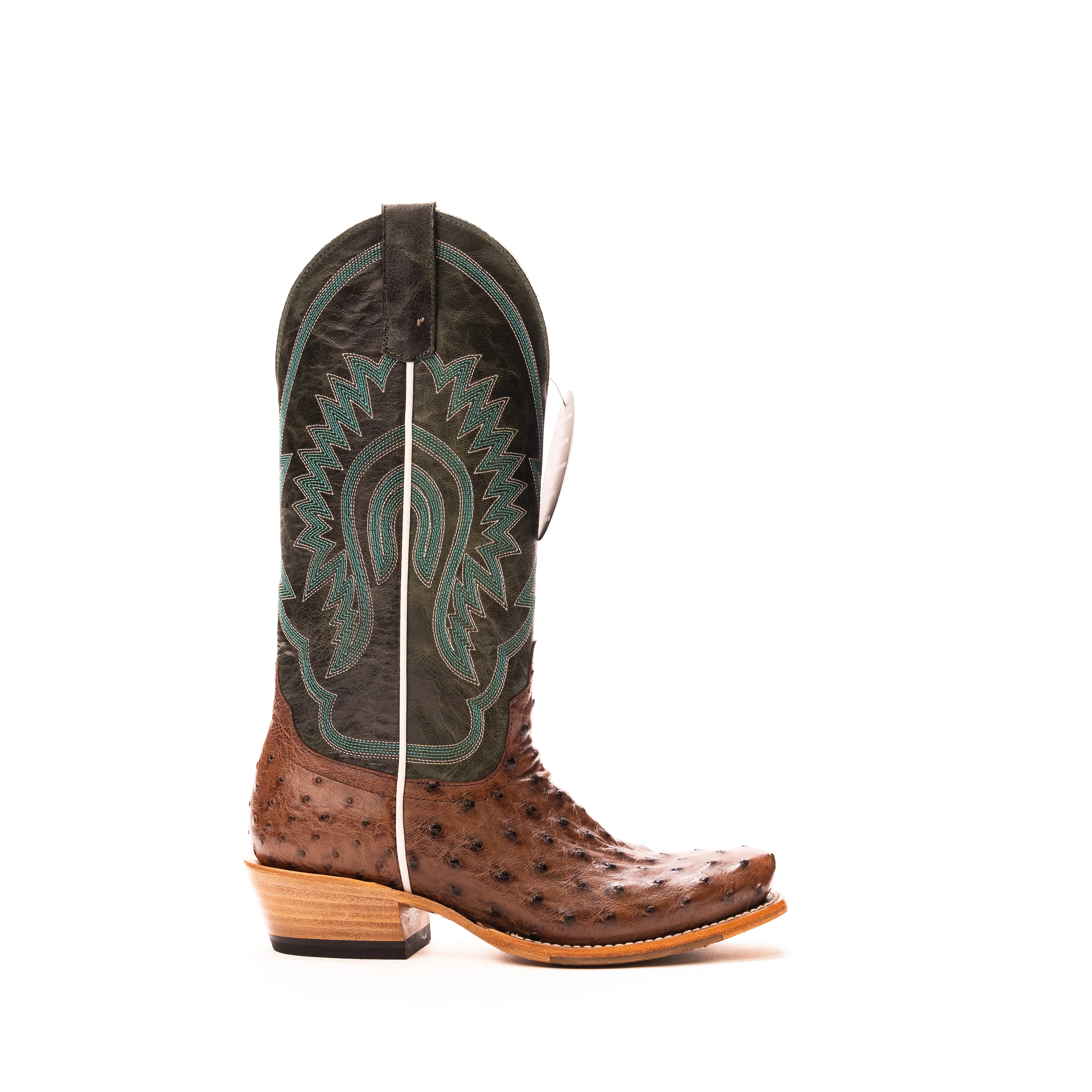 Women's Macie Bean Kango Tobacco Full Quill Ostrich Cutter Toe Boots M9502 - Image 3